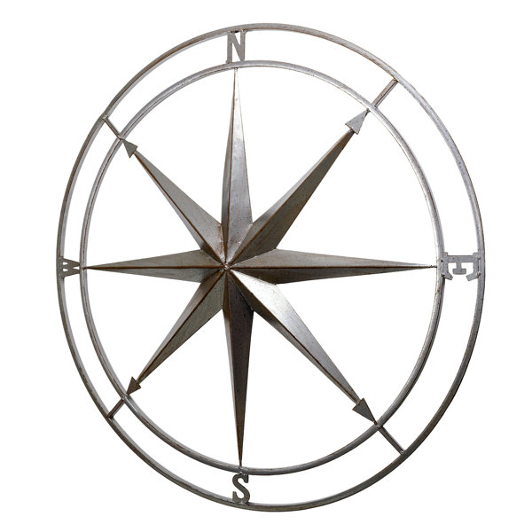 Breakwater Bay Galvanized Compass Wall Décor Wayfair